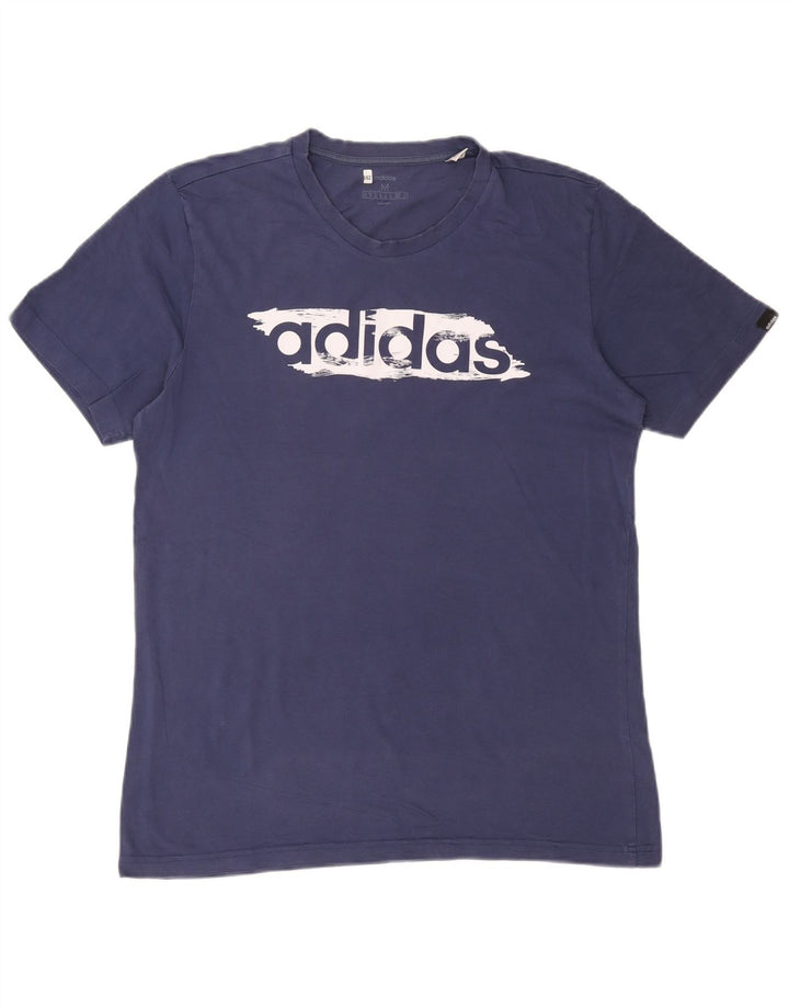 Adidas Mens Graphic T-Shirt Top Medium Navy Blue Cotton