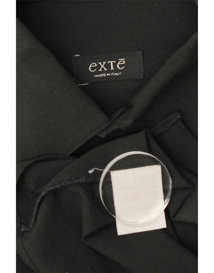 Exte Mens Shirt Medium Black Virgin Wool