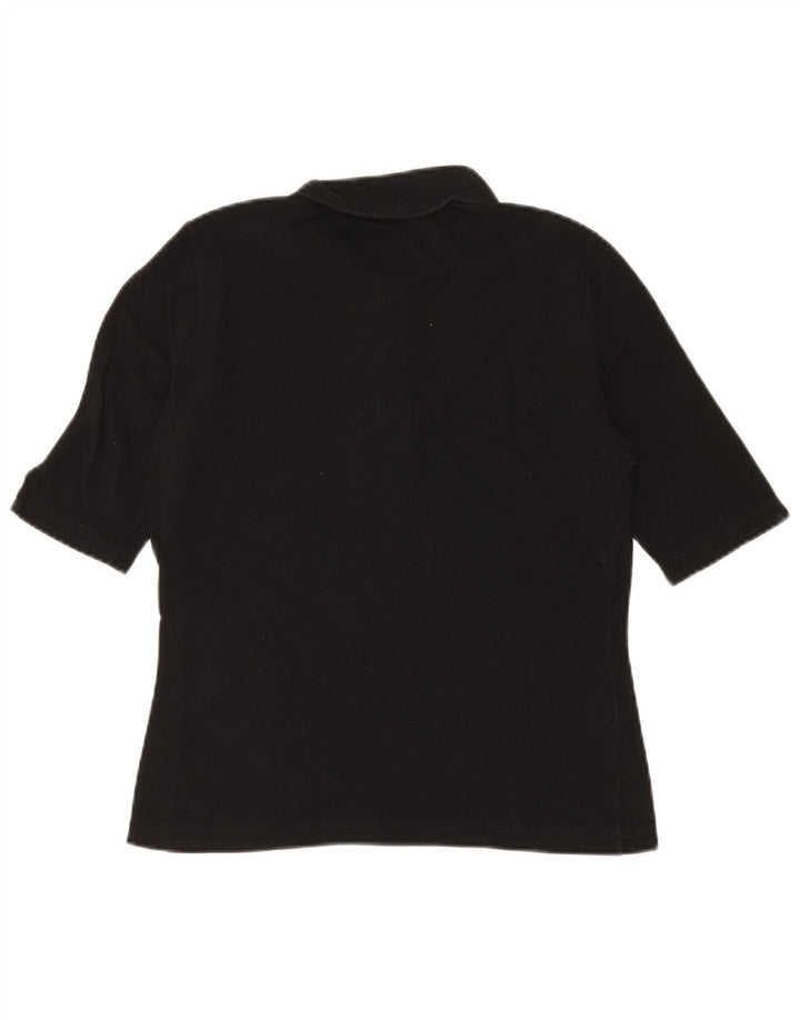 Lacoste Womens Polo Shirt Size 42 Large Black Cotton