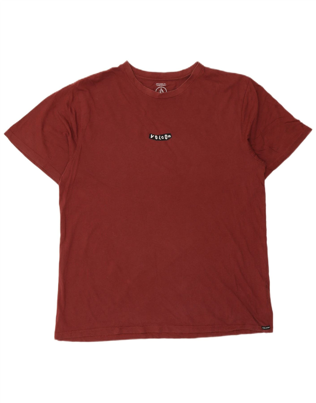 Volcom Mens Modern Fit T-Shirt Top Large Burgundy Cotton