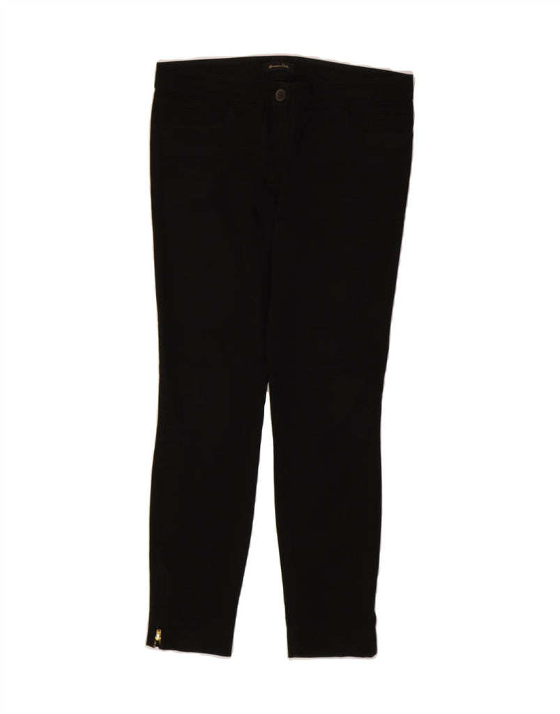 MASSIMO DUTTI Womens Slim Casual Trousers EU 38 Small W28 L26 Black Cotton Vintage Massimo Dutti and Second-Hand Massimo Dutti from Messina Hembry 