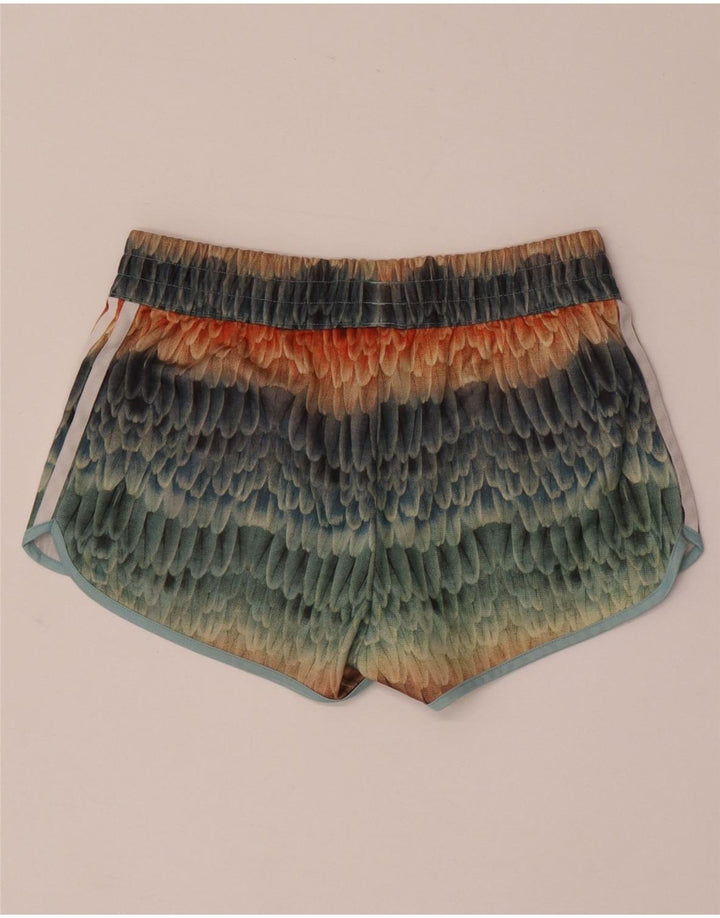 Adidas Womens Abstract Pattern Sport Shorts UK 8 Small Multicoloured
