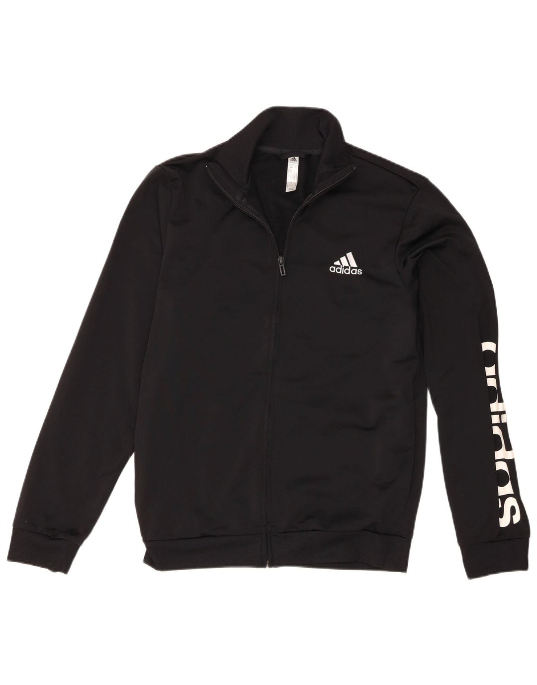 Adidas Mens Graphic Tracksuit Top Jacket UK 38/40 Medium Black Polyester