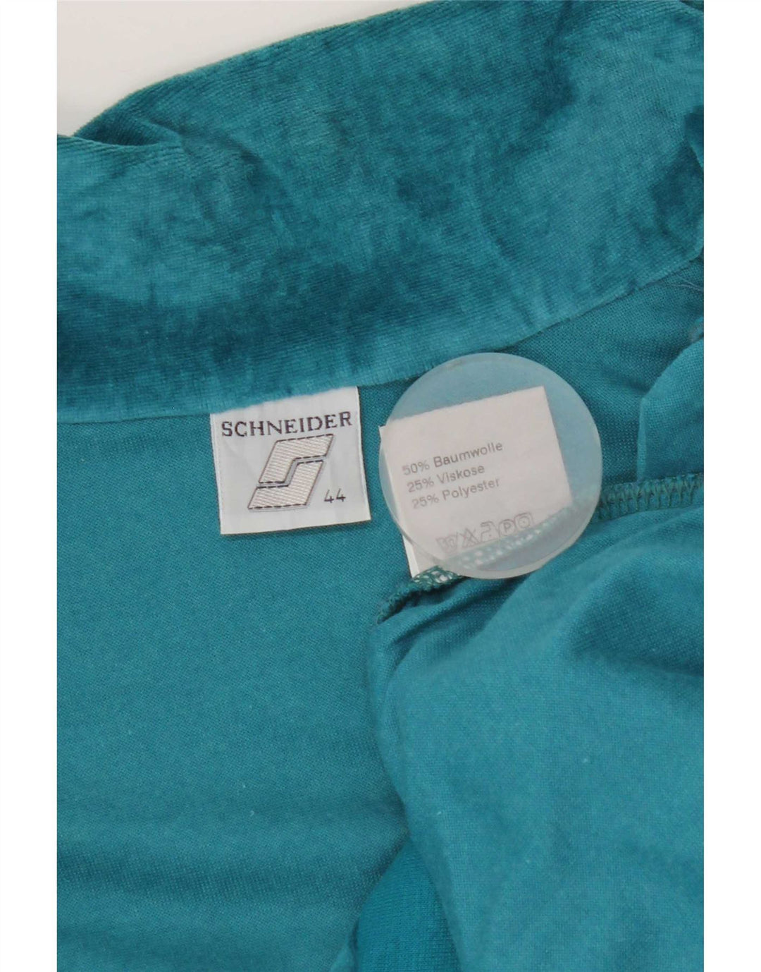 Schneider Womens Velour Tracksuit Top Jacket IT 44 Medium Blue Geometric