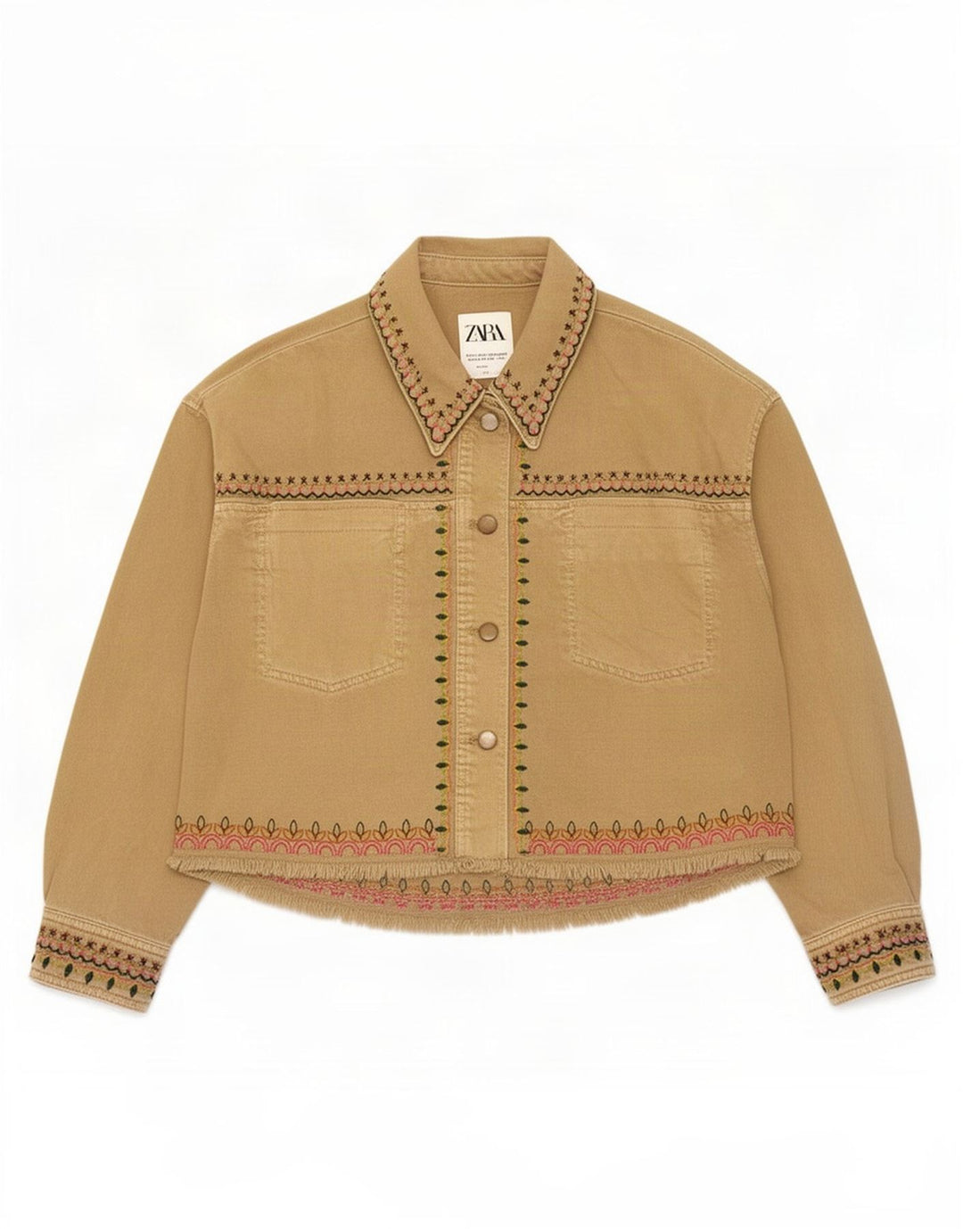 Zara Womens Oversized Bomber Jacket UK 10 Small Beige Geometric Cotton
