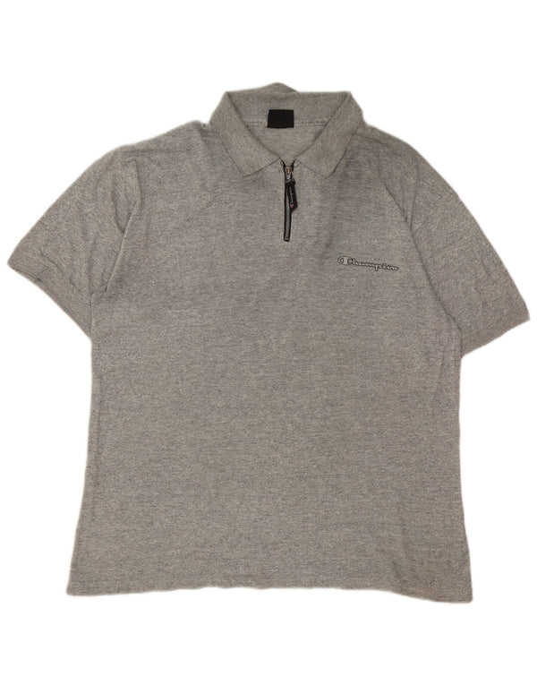 Champion Mens Polo Shirt Large Grey Flecked