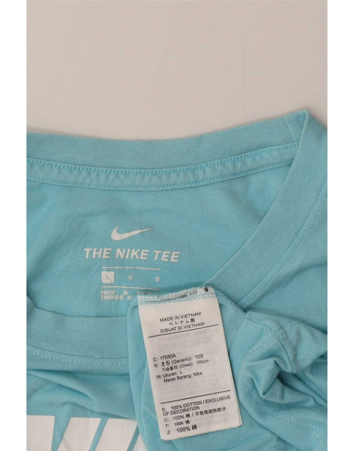 Nike Mens T-Shirt Top Large Blue Cotton