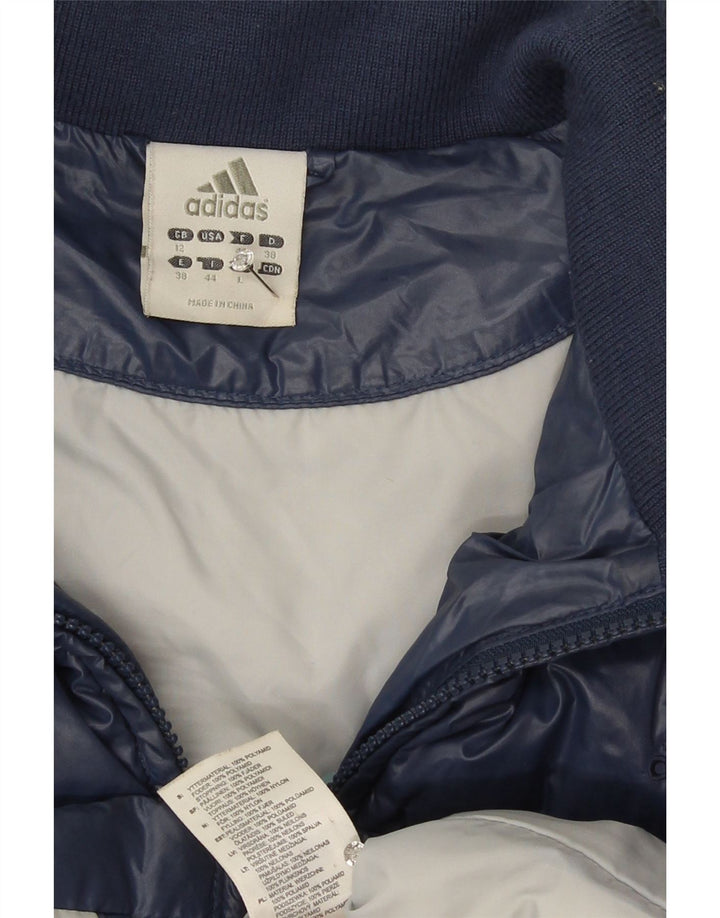 Adidas Womens Padded Jacket UK 12 Medium Navy Blue Polyamide