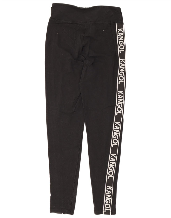 Kangol Womens Graphic Leggings UK 12 Medium Black Cotton