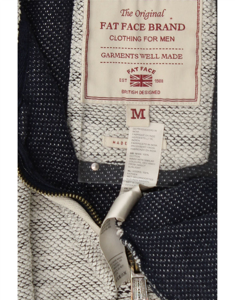FAT FACE Mens Zip Neck Sweatshirt Jumper Medium Grey Cotton Vintage Fat Face and Second-Hand Fat Face from Messina Hembry 