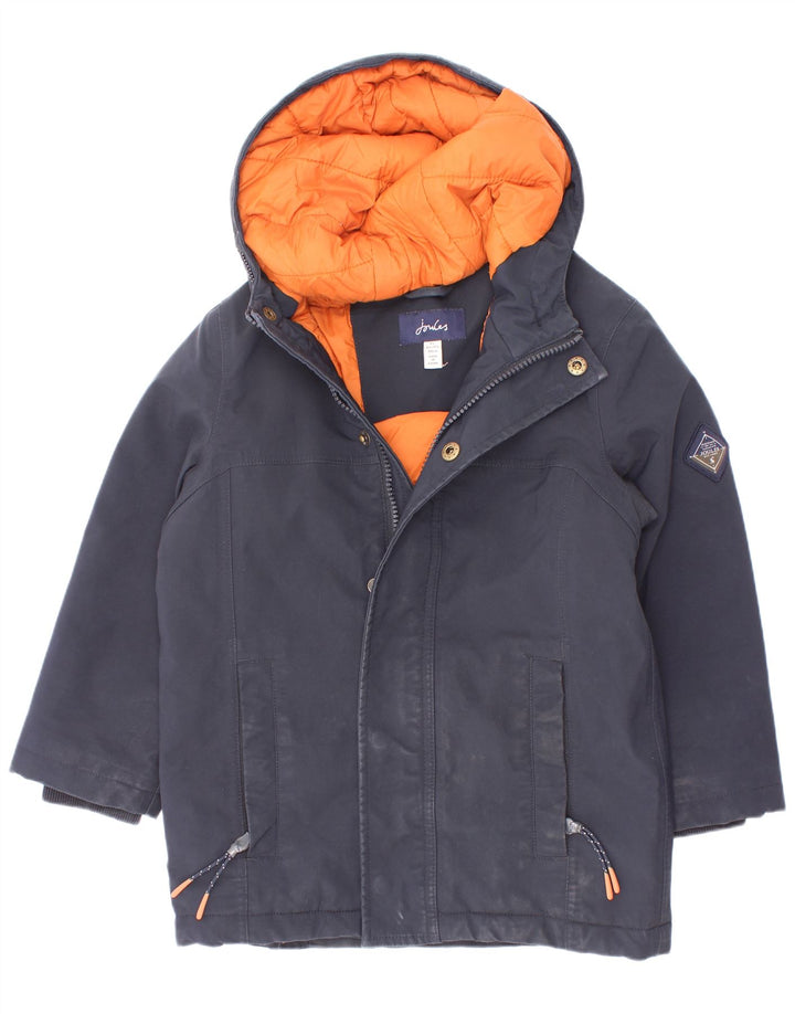 Joules Boys Hooded Padded Jacket 4-5 Years Navy Blue Polyester