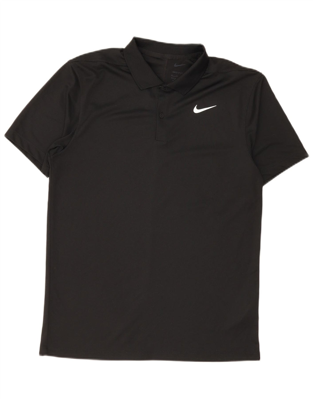 Nike Mens Dri Fit Polo Shirt Small Black Polyester