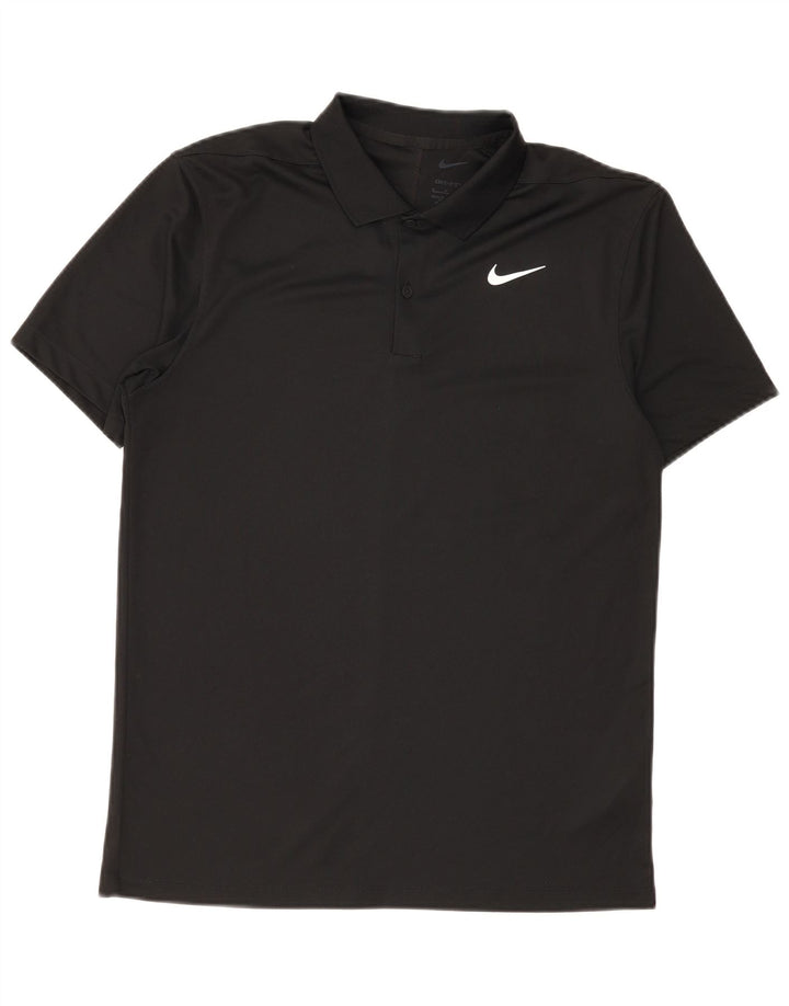 Nike Mens Dri Fit Polo Shirt Small Black Polyester