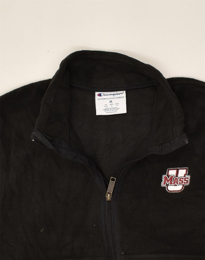 CHAMPION Mens Fleece Jacket UK 38 Medium Black Polyester | Vintage Champion | Thrift | Second-Hand Champion | Used Clothing | Messina Hembry 