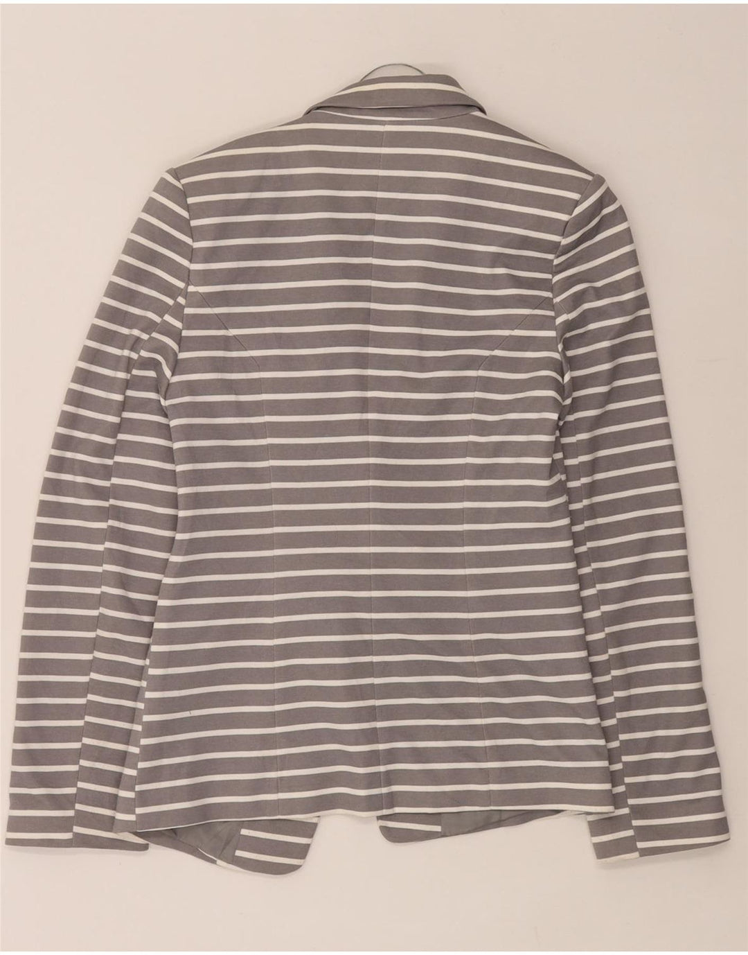 Oasis Womens Open Blazer Jacket UK 8 Small  Grey Striped Polyester