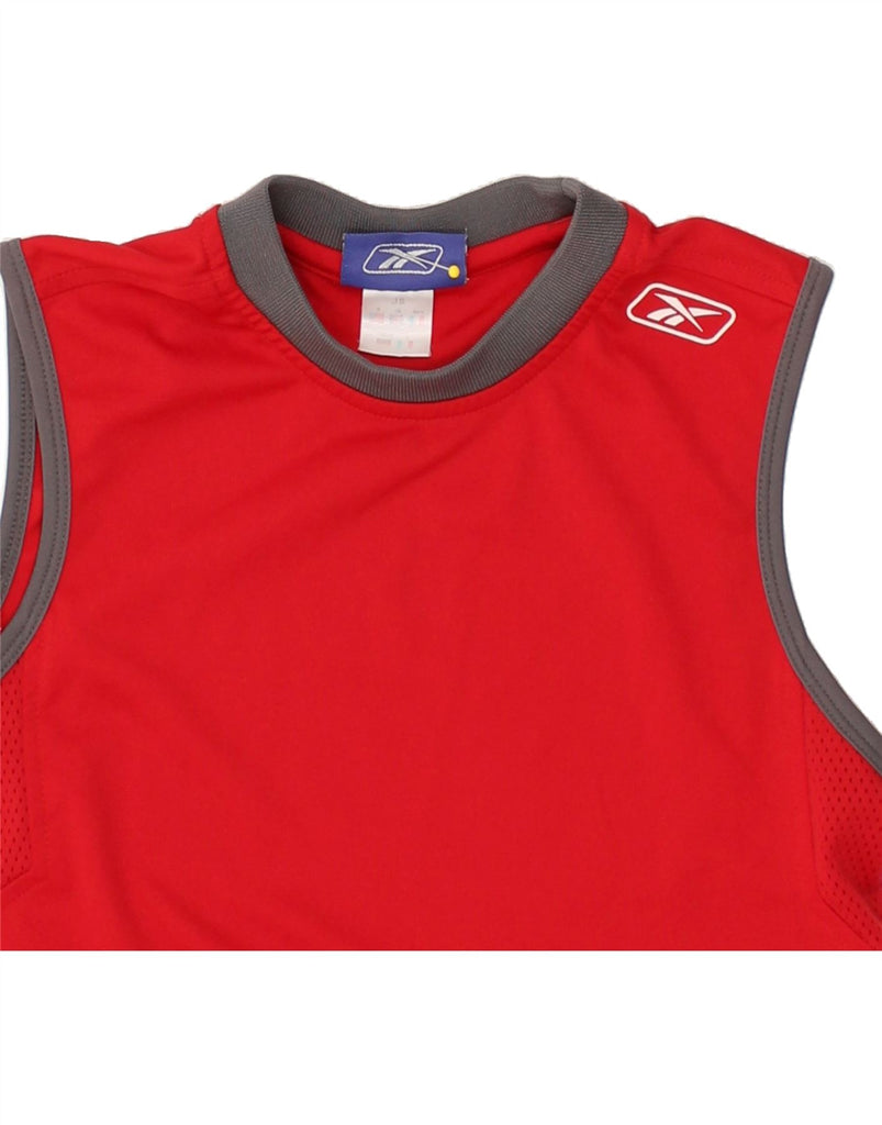 REEBOK Boys Graphic Vest Top 7-8 Years Small Red | Vintage Reebok | Thrift | Second-Hand Reebok | Used Clothing | Messina Hembry 