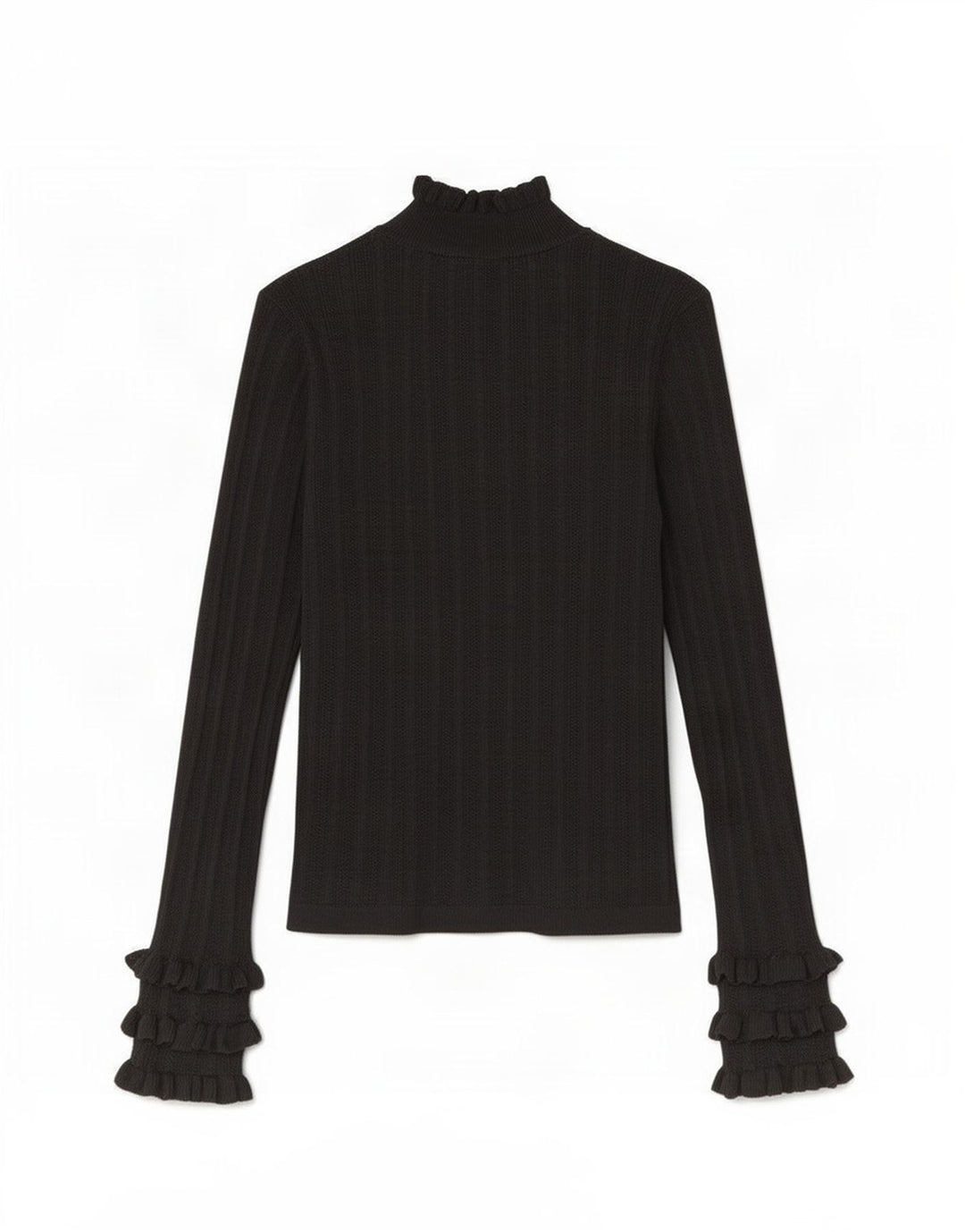 Zara Womens Top Long Sleeve UK 12 Medium Black Viscose