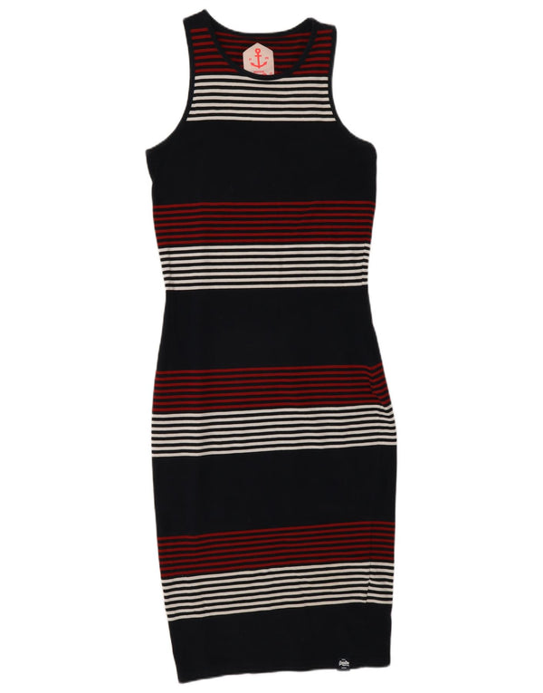 Superdry Womens Sleeveless Bodycon Dress UK 8 Small Navy Blue Striped