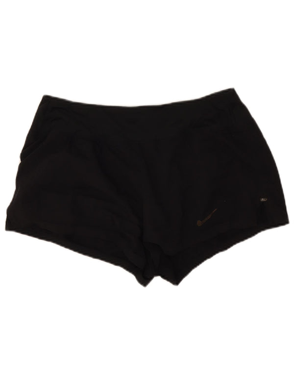 Nike Womens Running Sport Shorts UK 12 Medium Black Polyester