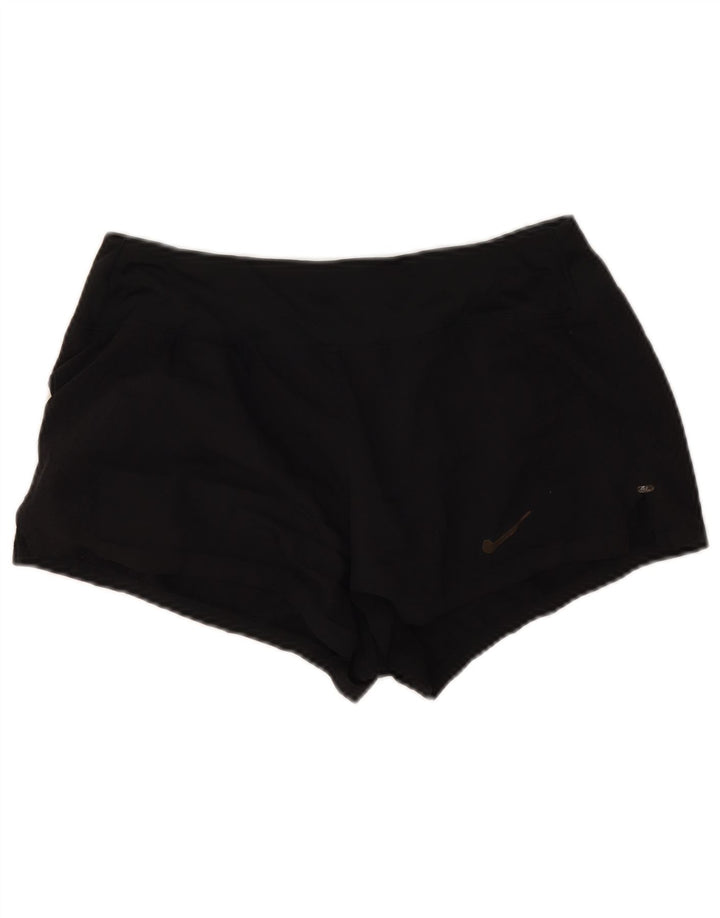Nike Womens Running Sport Shorts UK 12 Medium Black Polyester
