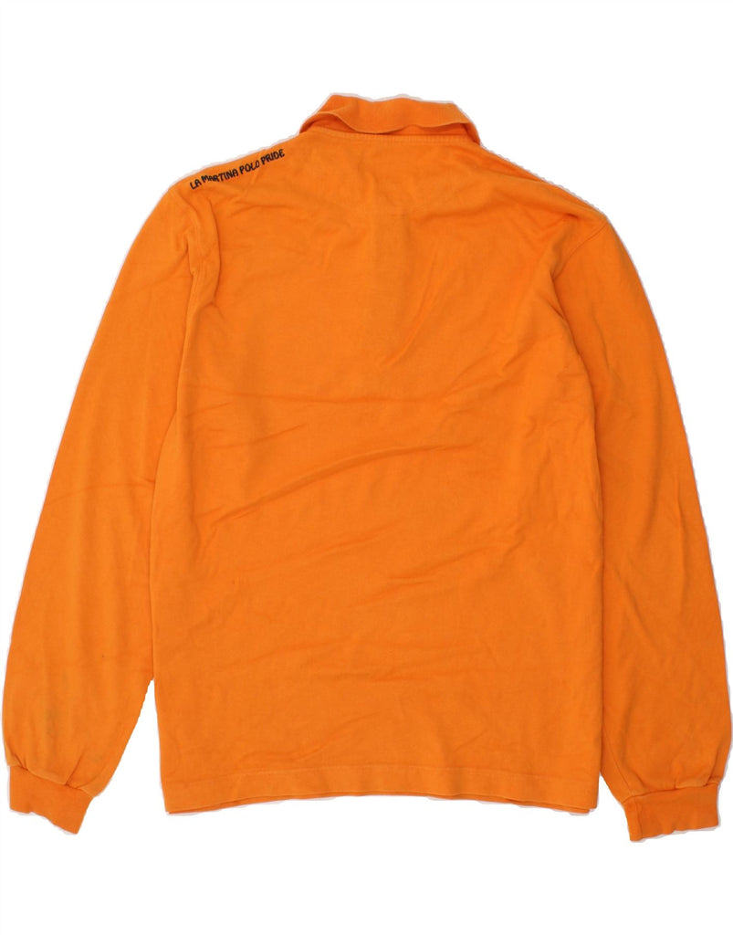 LA MARTINA Mens Long Sleeve Polo Shirt XL Orange Cotton Vintage La Martina and Second-Hand La Martina from Messina Hembry 