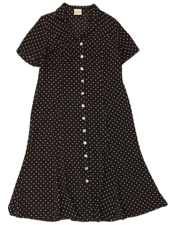 Eastex Womens Short Sleeves Shirt Dress UK 12 Medium Black Polka Dot