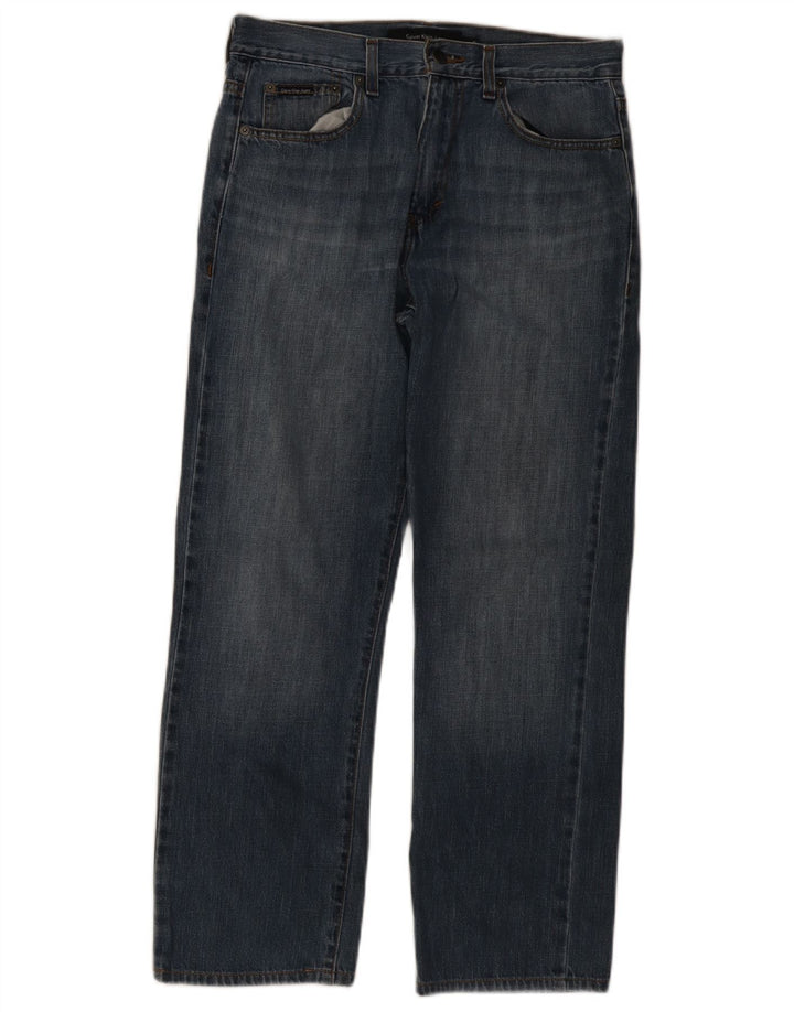 Calvin Klein Womens Straight Jeans W30 L30 Blue Cotton