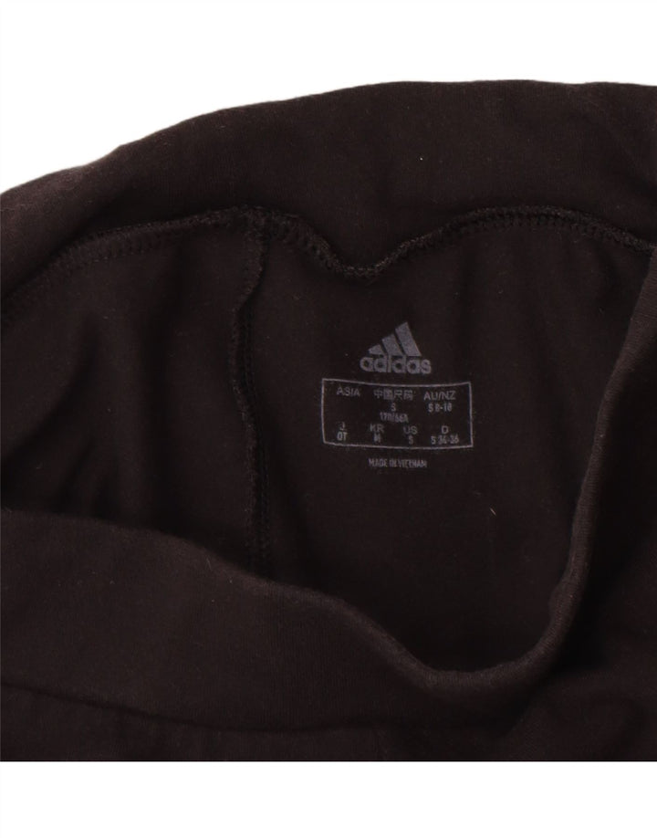Adidas Womens Leggings UK 8/10 Small Black Cotton