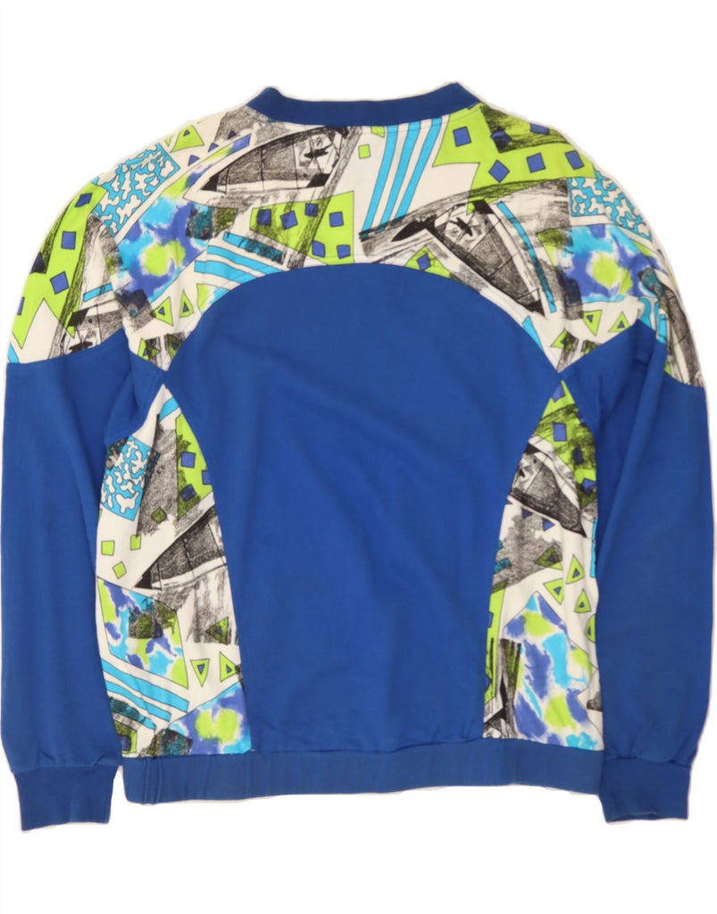 MEDICO Mens Full Tracksuit Large  Blue Geometric Cotton Vintage Medico and Second-Hand Medico from Messina Hembry 
