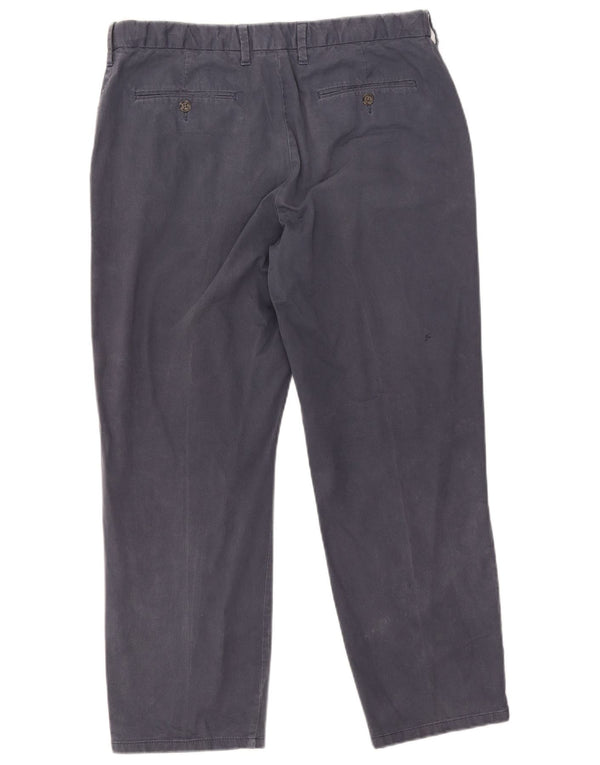 Marks & Spencer Mens Straight Chino Trousers W36 L29 Navy Blue Cotton