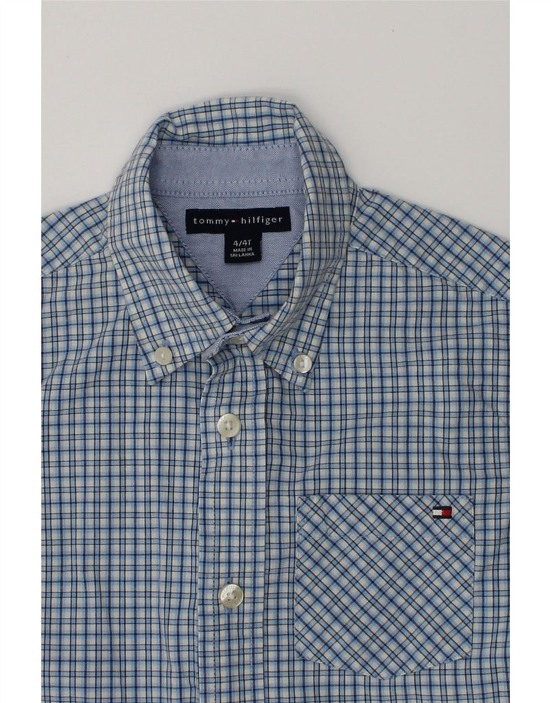 TOMMY HILFIGER Boys Shirt 3-4 Years Blue Check Cotton | Vintage Tommy Hilfiger | Thrift | Second-Hand Tommy Hilfiger | Used Clothing | Messina Hembry 