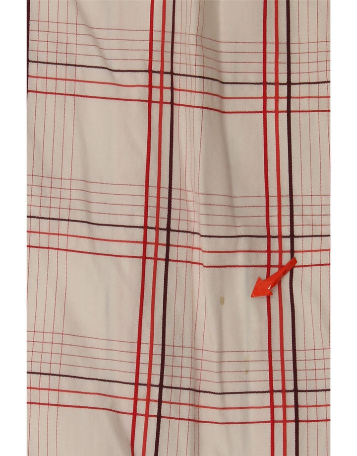 Wrangler Mens Short Sleeve Shirt XL White Check Cotton