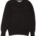 Marks & Spencer Womens V-Neck Jumper Sweater UK 10 Small  Black Viscose