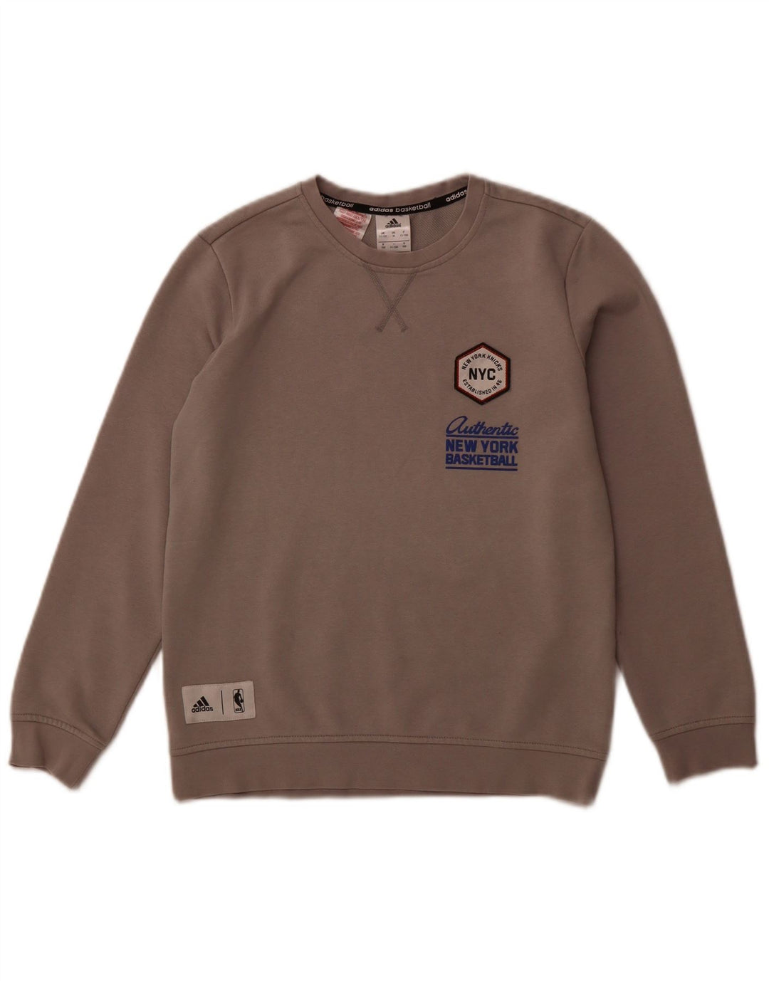 ADIDAS Boys Graphic Sweatshirt Jumper 11-12 Years Grey Cotton