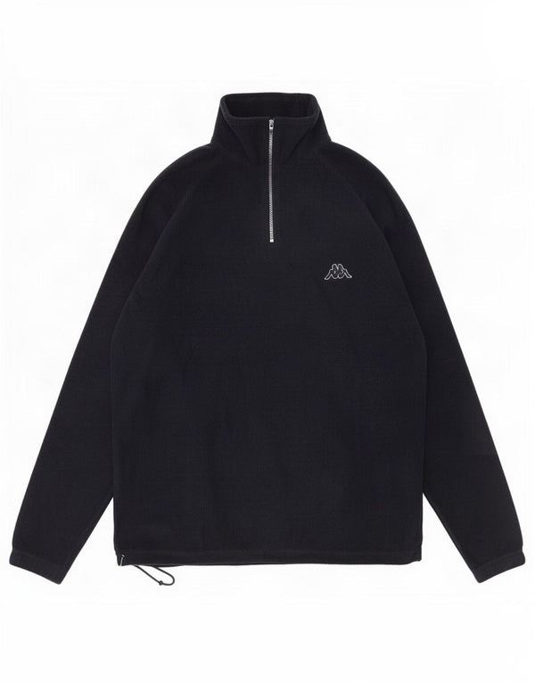Kappa Mens Zip Neck Fleece Jumper Medium Navy Blue Polyester