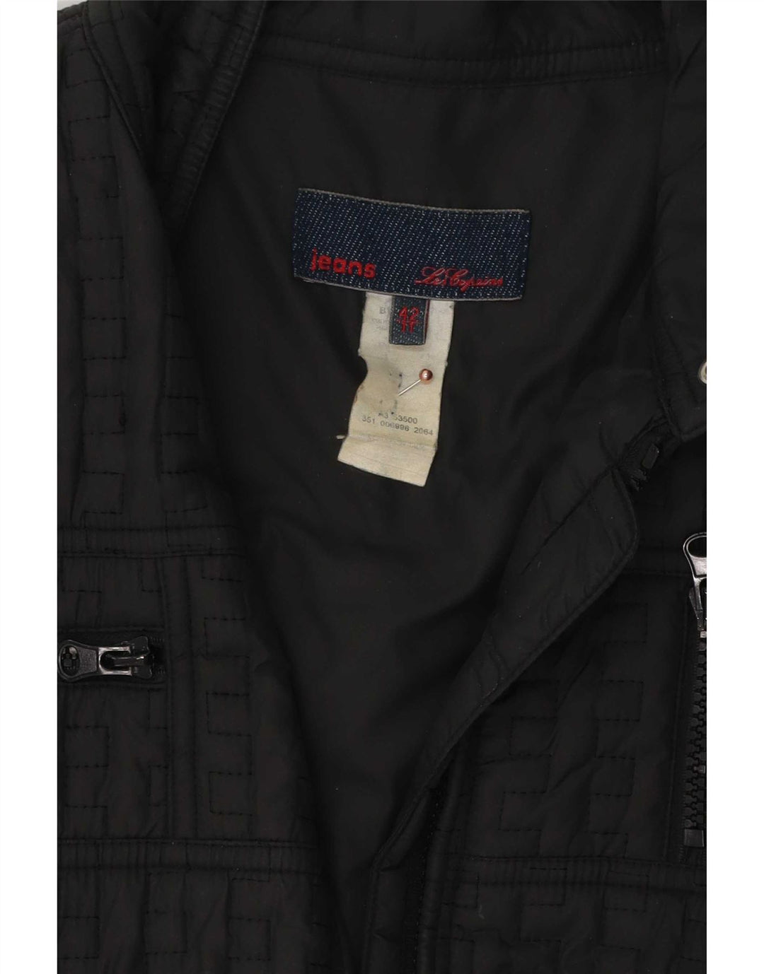Les Copains Womens Quilted Jacket IT 42 Medium Black Polyester