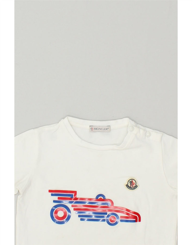 MONCLER Baby Boys Graphic T-Shirt Top 9-12 Months White | Vintage Moncler | Thrift | Second-Hand Moncler | Used Clothing | Messina Hembry 