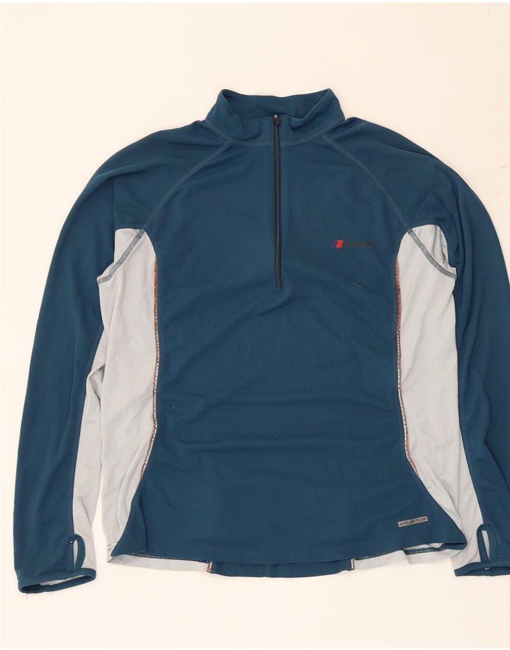 Berghaus Womens Pullover Tracksuit Top UK 14 Large Blue Colourblock