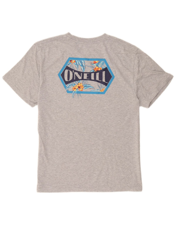 O'Neill Mens Modern Fit Graphic T-Shirt Top Large Grey Cotton