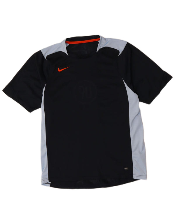 NIKE Mens Graphic T-Shirt Top Medium Black Colourblock