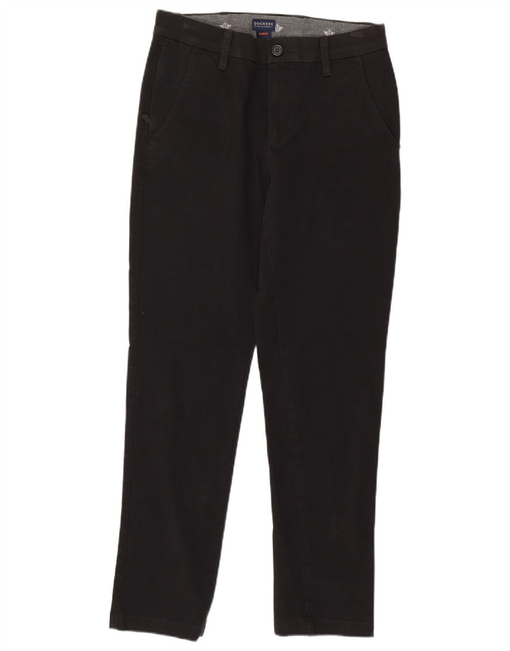DOCKERS Mens Slim Fit Chino Trousers W29 L29 Black Cotton