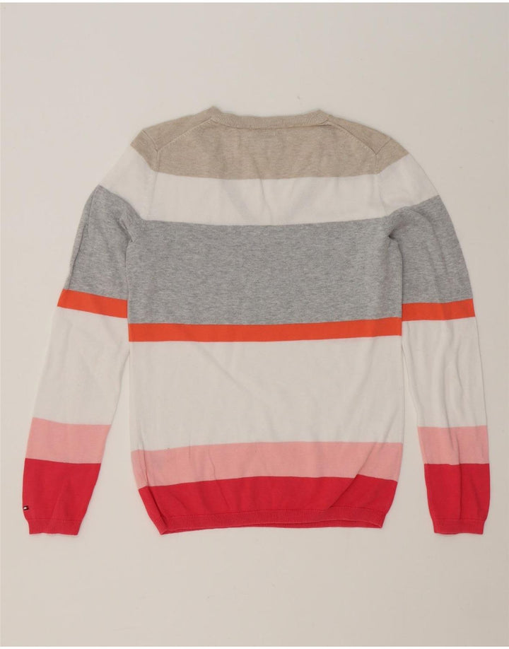 TOMMY HILFIGER Womens V-Neck Jumper Sweater UK 10 Small Multicoloured Vintage Tommy Hilfiger and Second-Hand Tommy Hilfiger from Messina Hembry 
