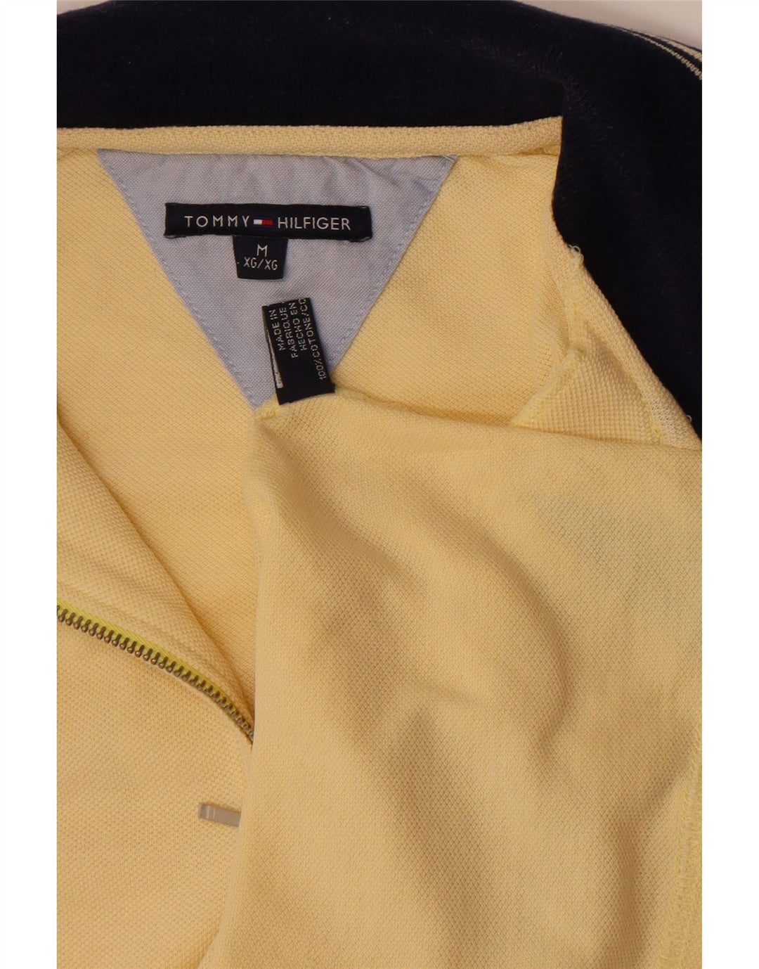Tommy Hilfiger Mens Rugby Polo Shirt Medium Yellow Cotton