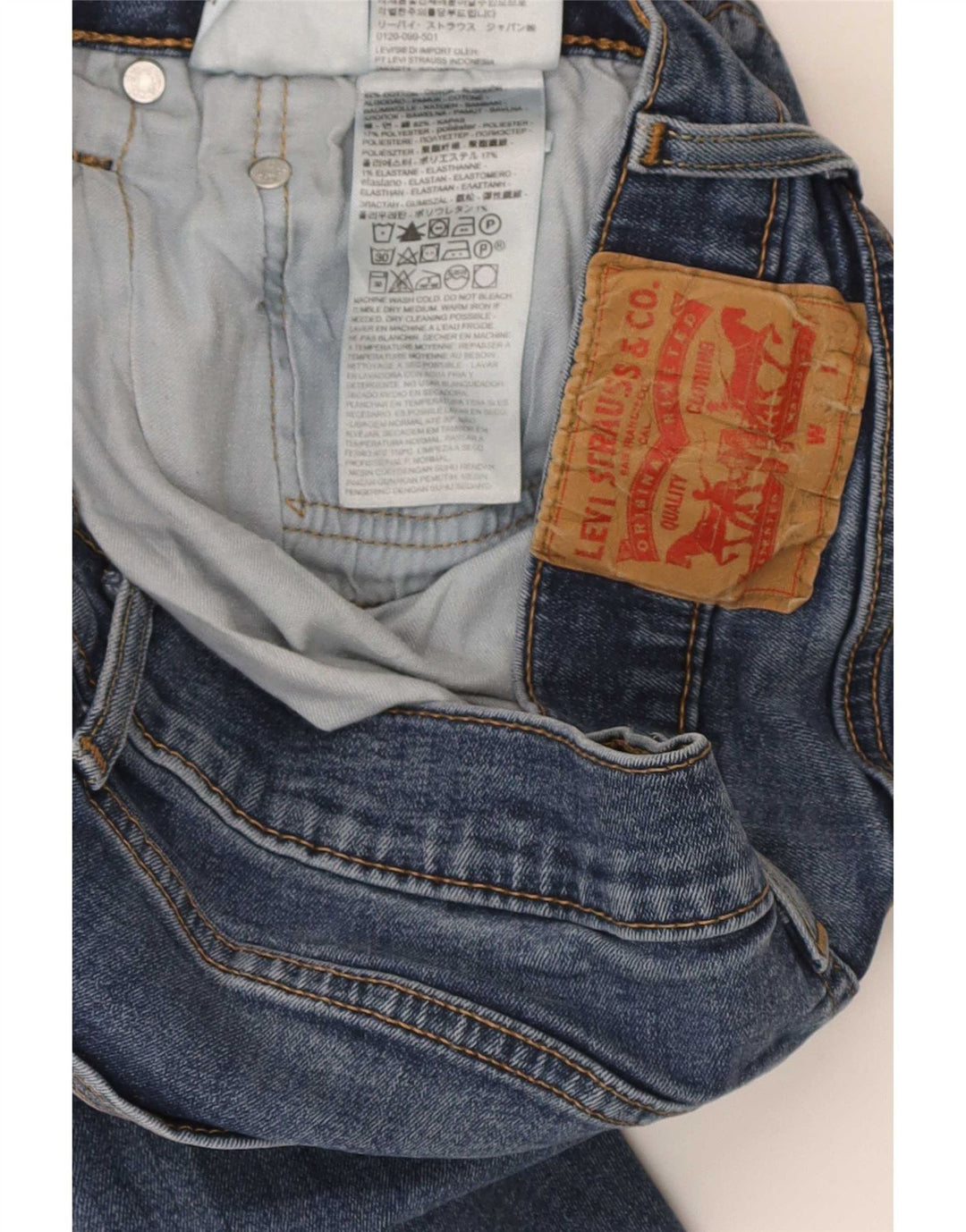 Levi's Mens Straight Jeans W31 L30 Blue Cotton