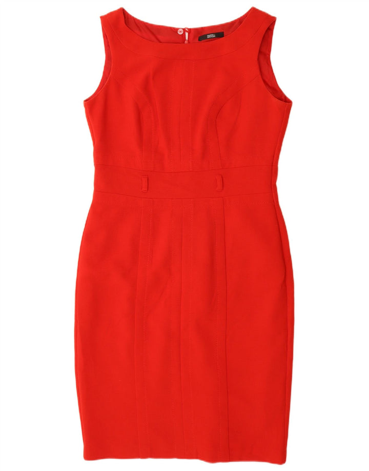 Marks & Spencer Womens Sleeveless Sheath Dress UK 12 Medium Red Polyester