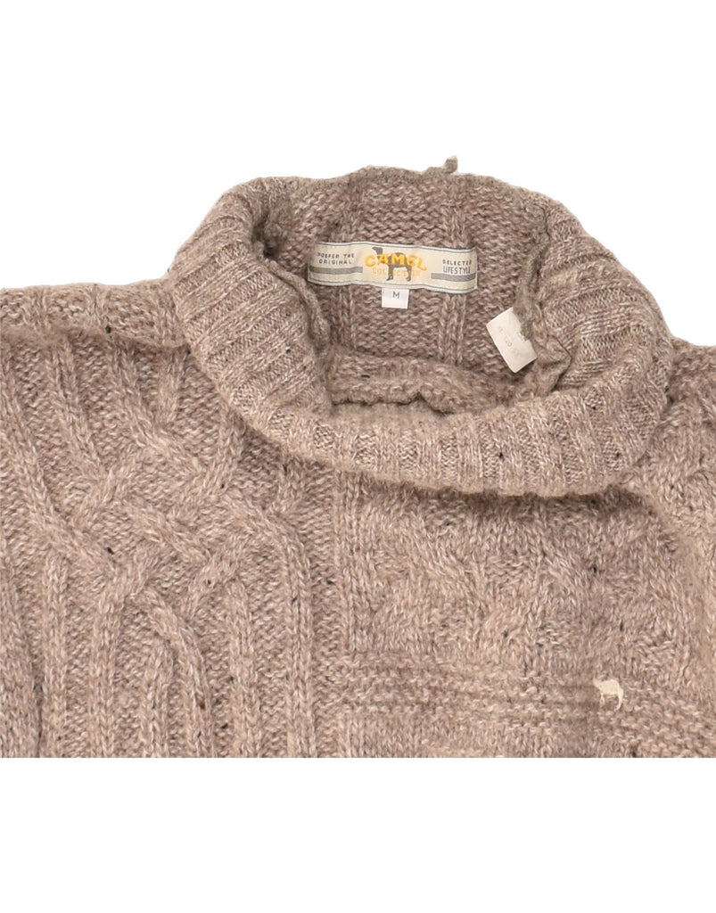 CAMEL Mens Roll Neck Jumper Sweater Medium Beige Flecked Wool | Vintage Camel | Thrift | Second-Hand Camel | Used Clothing | Messina Hembry 