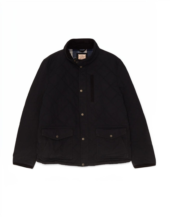 Fat Face Mens Quilted Jacket UK 42 XL Navy Blue Cotton