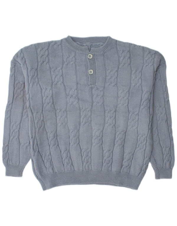 Vintage Mens Crew Neck Jumper Sweater XL Blue