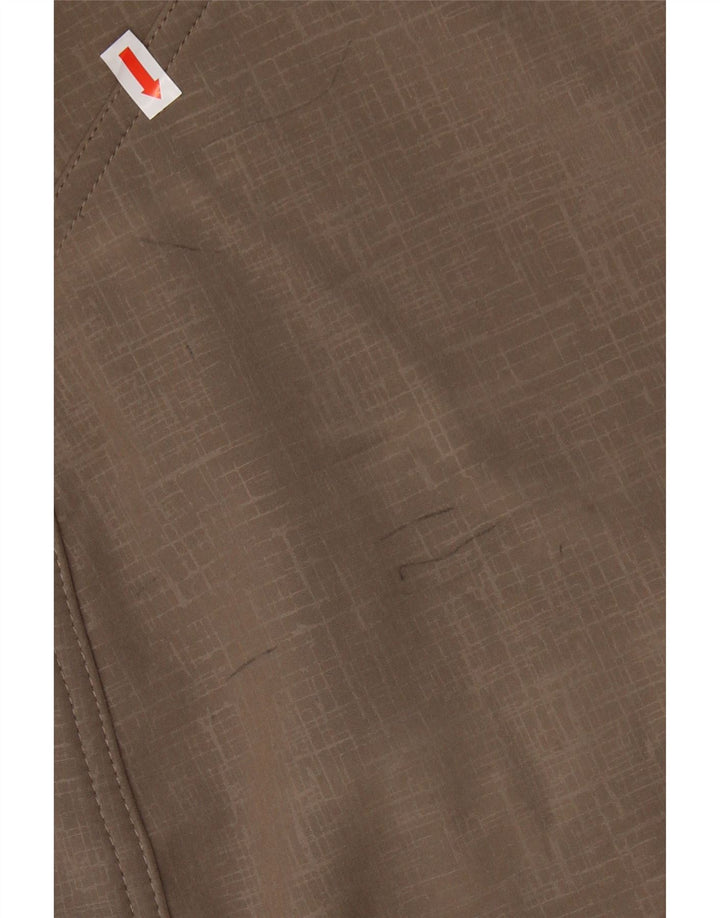 EDDIE BAUER Womens Hooded Windbreaker Coat UK 16 Large Beige Polyester