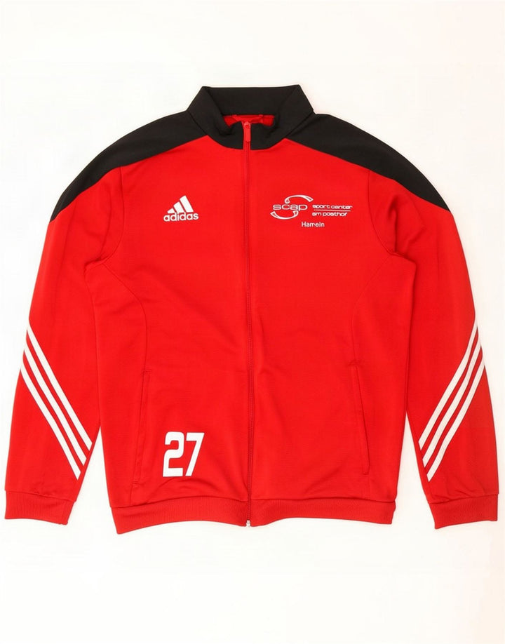 Adidas Mens Graphic Tracksuit Top Jacket Large Red Colourblock Polyester